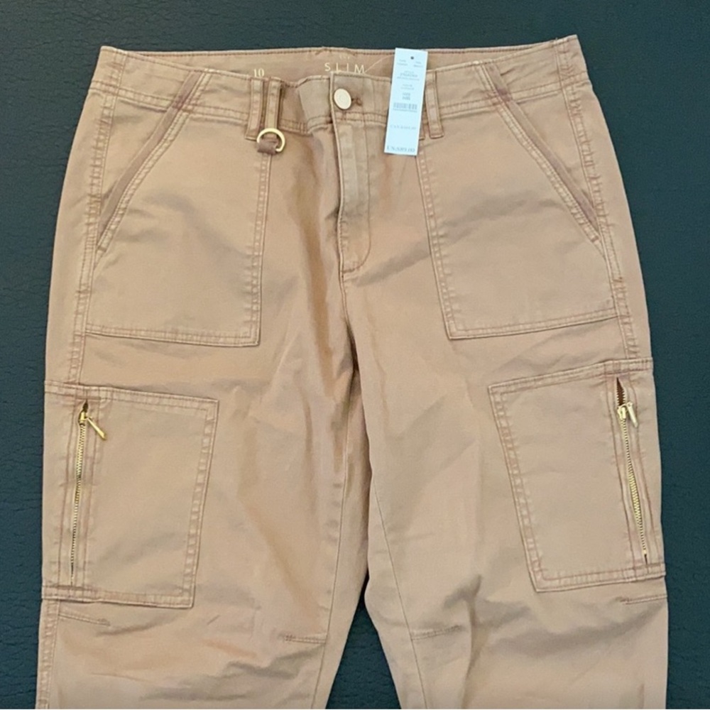 WHBM slim cargo crop pants